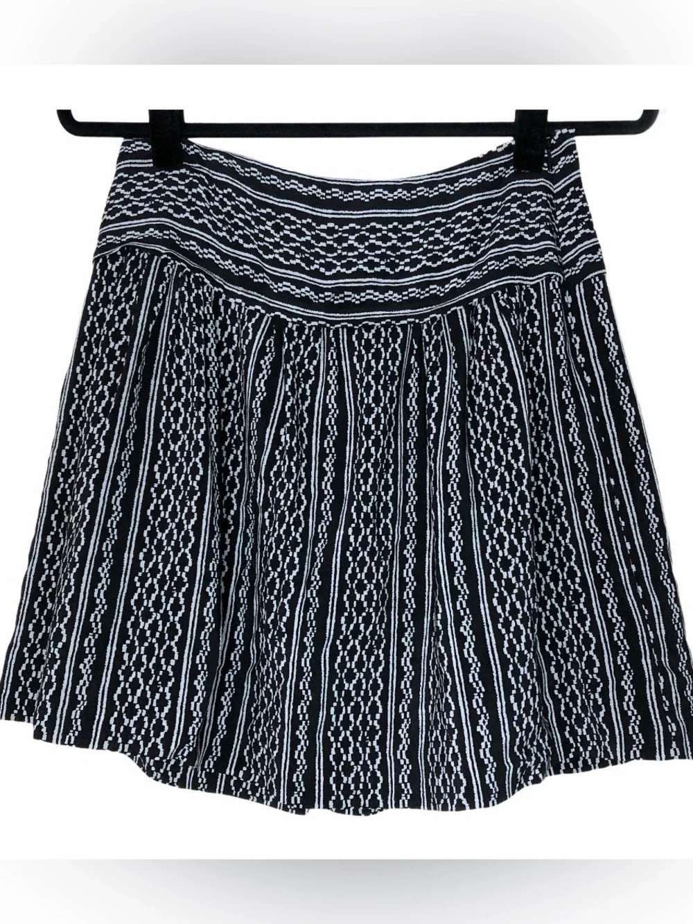 Madewell Black & Gray Silk Skater Skirt Size 0